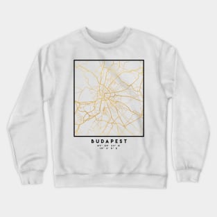 BUDAPEST HUNGARY CITY STREET MAP ART Crewneck Sweatshirt